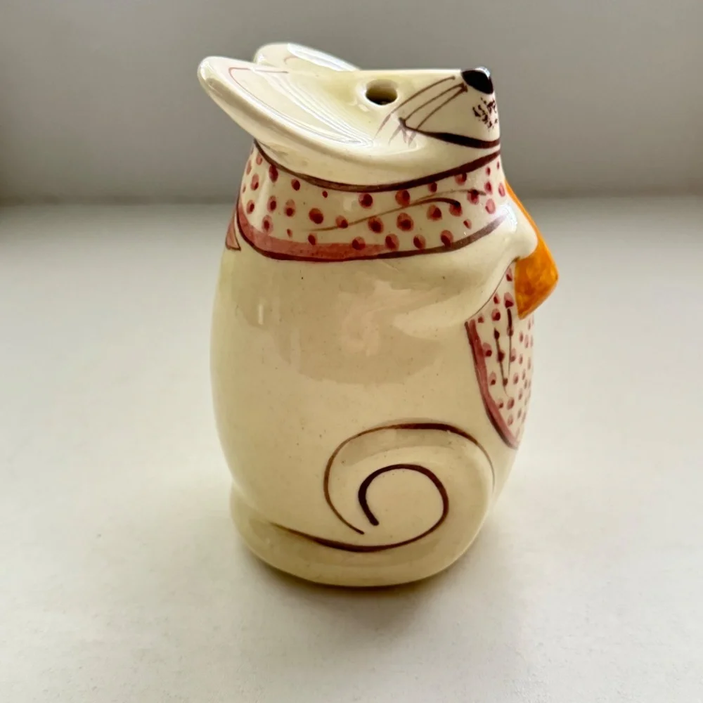 Vintage NS Gustin Mouse Cheese Shaker‎ Hand Painted 5